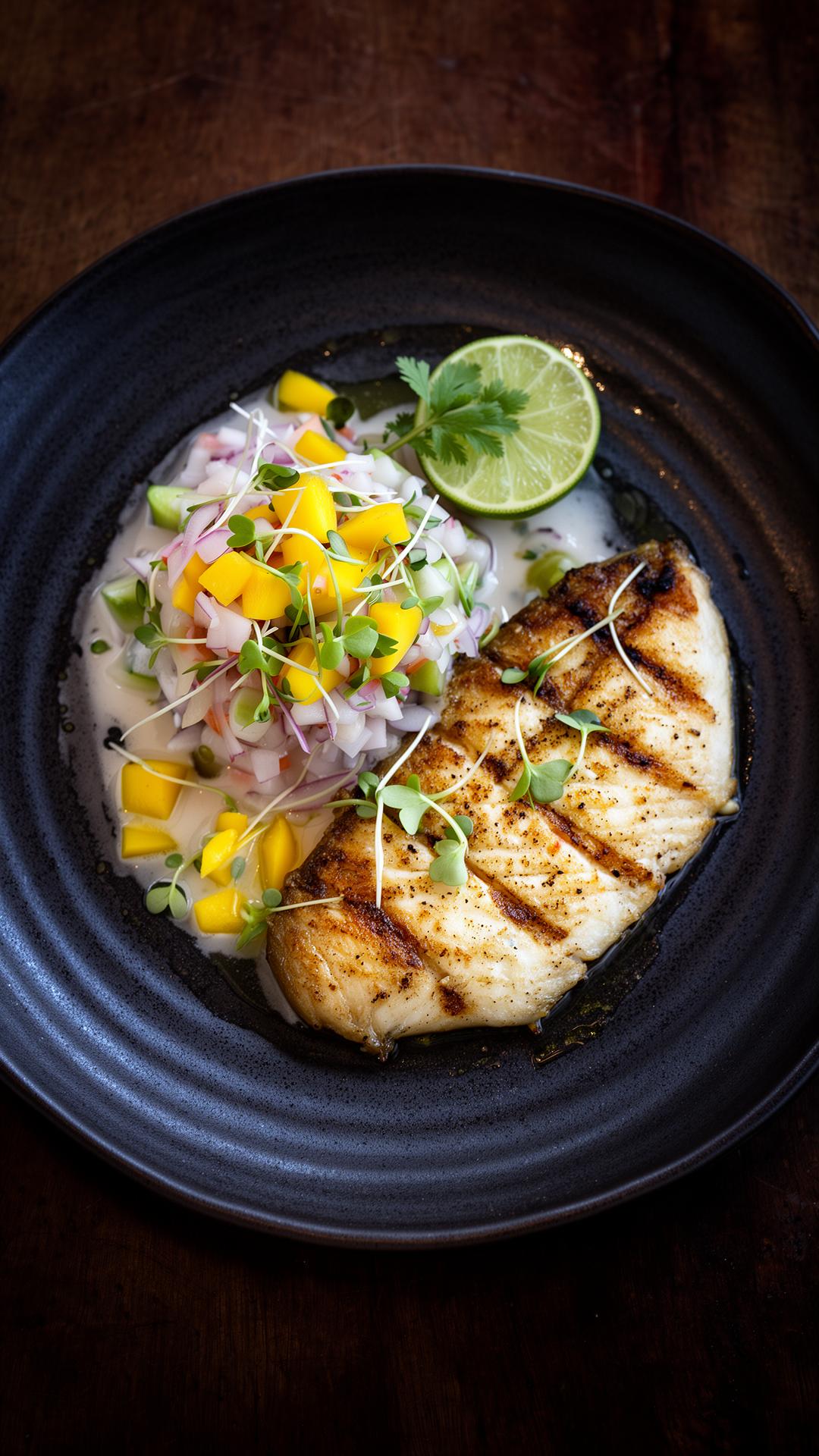 Plated fresh Bahamian seafood